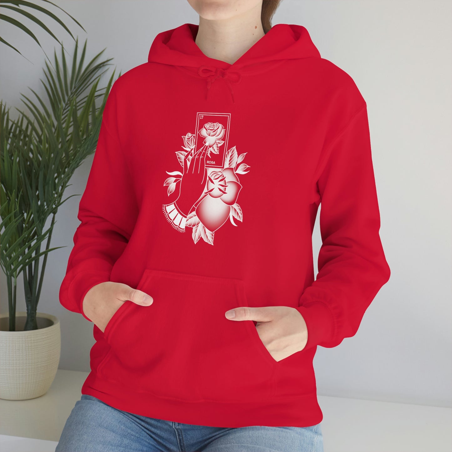 Rosa Card White Shaded Unisex Heavy Blend™ Hooded Sweatshirt