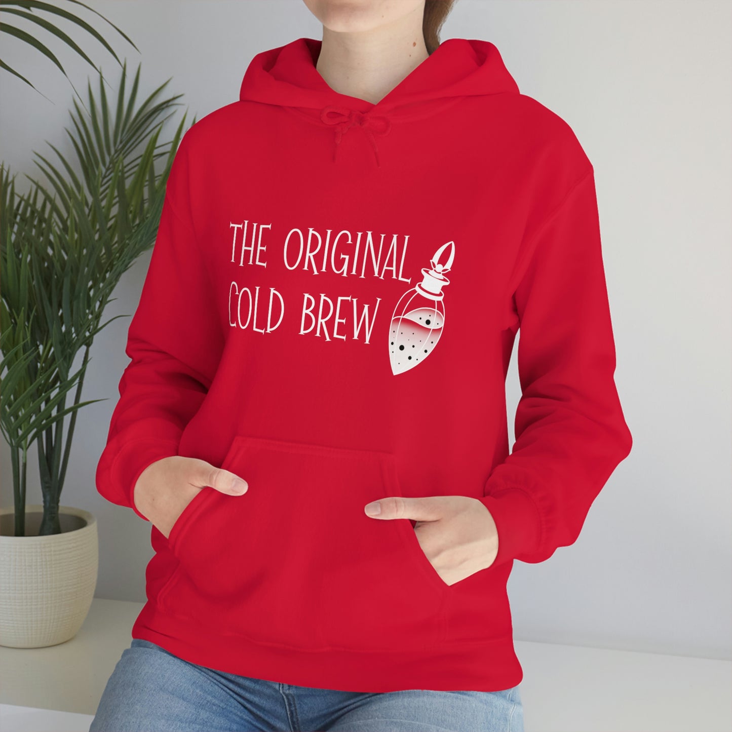 The Original Cold Brew White Font Unisex Heavy Blend™ Hooded Sweatshirt