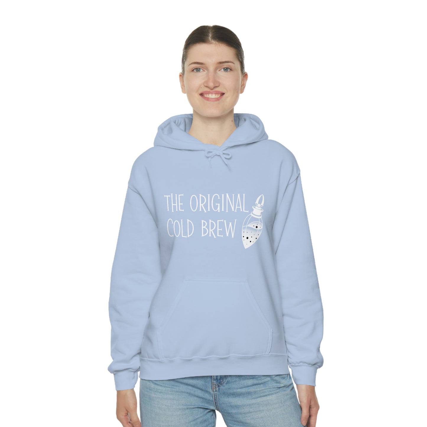 The Original Cold Brew White Font Unisex Heavy Blend™ Hooded Sweatshirt