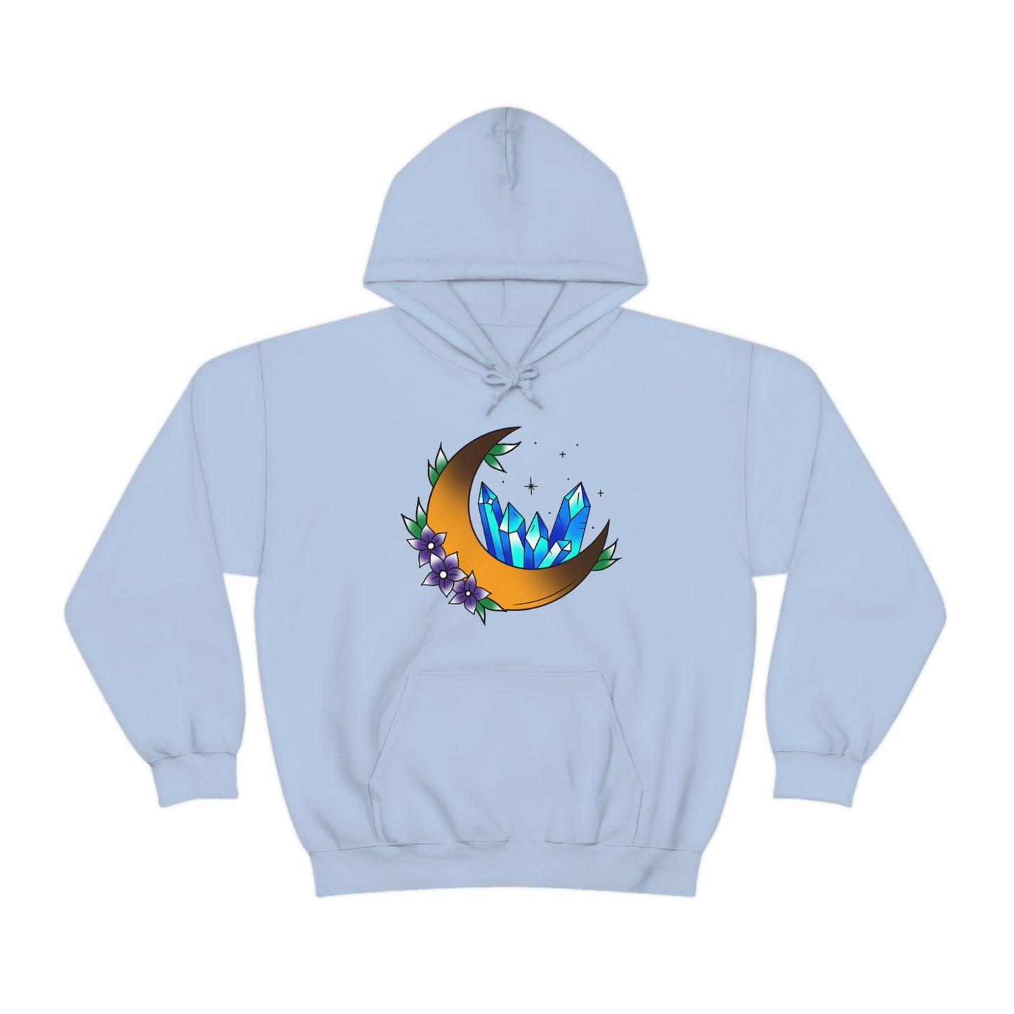 Blue Crystal Flower Unisex Heavy Blend™ Hooded Sweatshirt