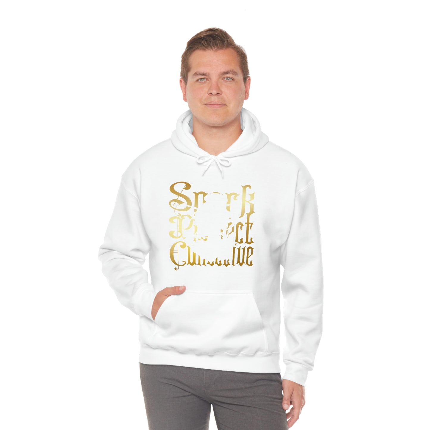 Japanese Spark Gold Font Unisex Heavy Blend™ Hooded Sweatshirt