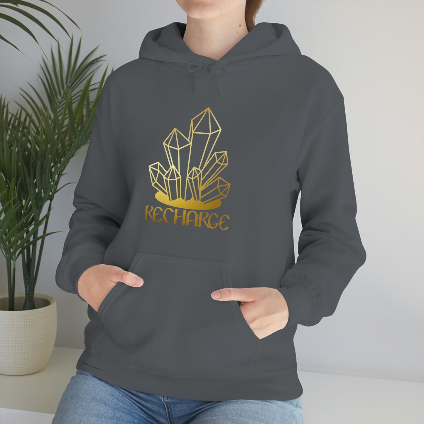 Recharge Gold Font Unisex Heavy Blend™ Hooded Sweatshirt