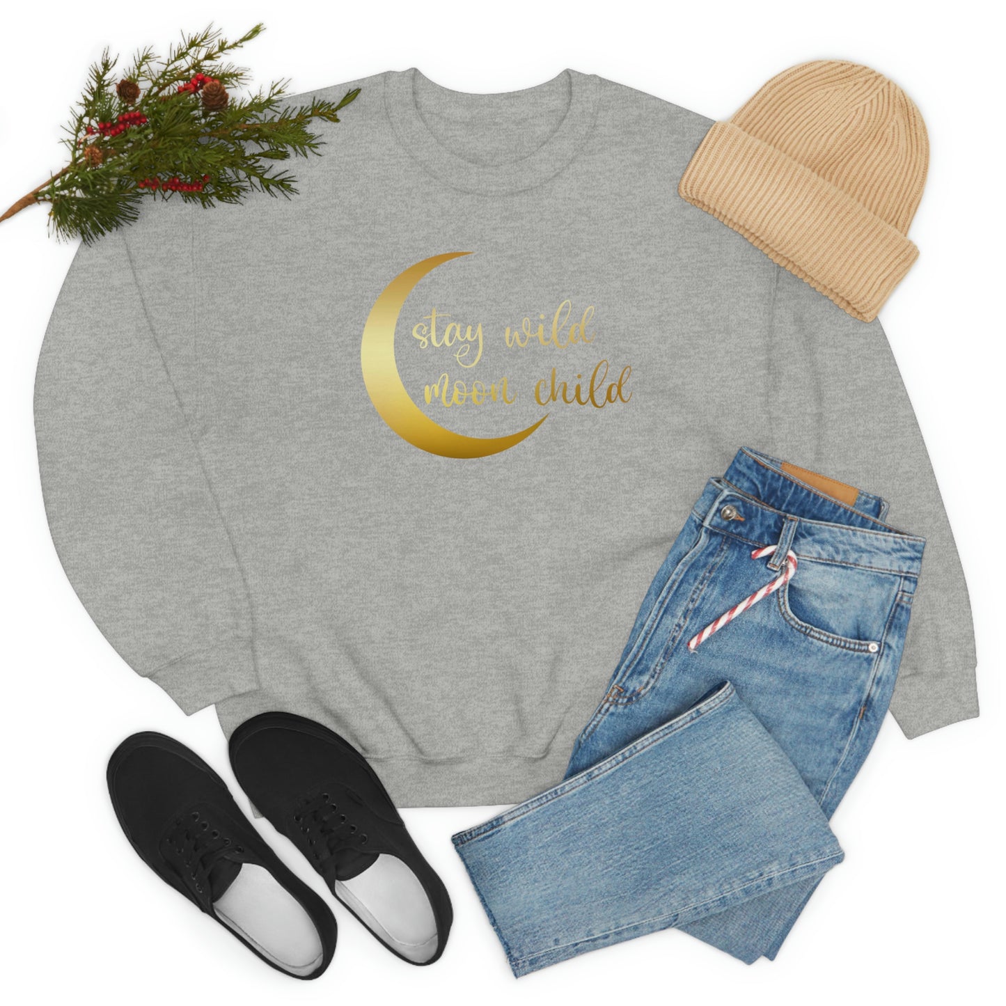 Stay Wild Moon Child Gold unisex heavy blend crewneck sweatshirt