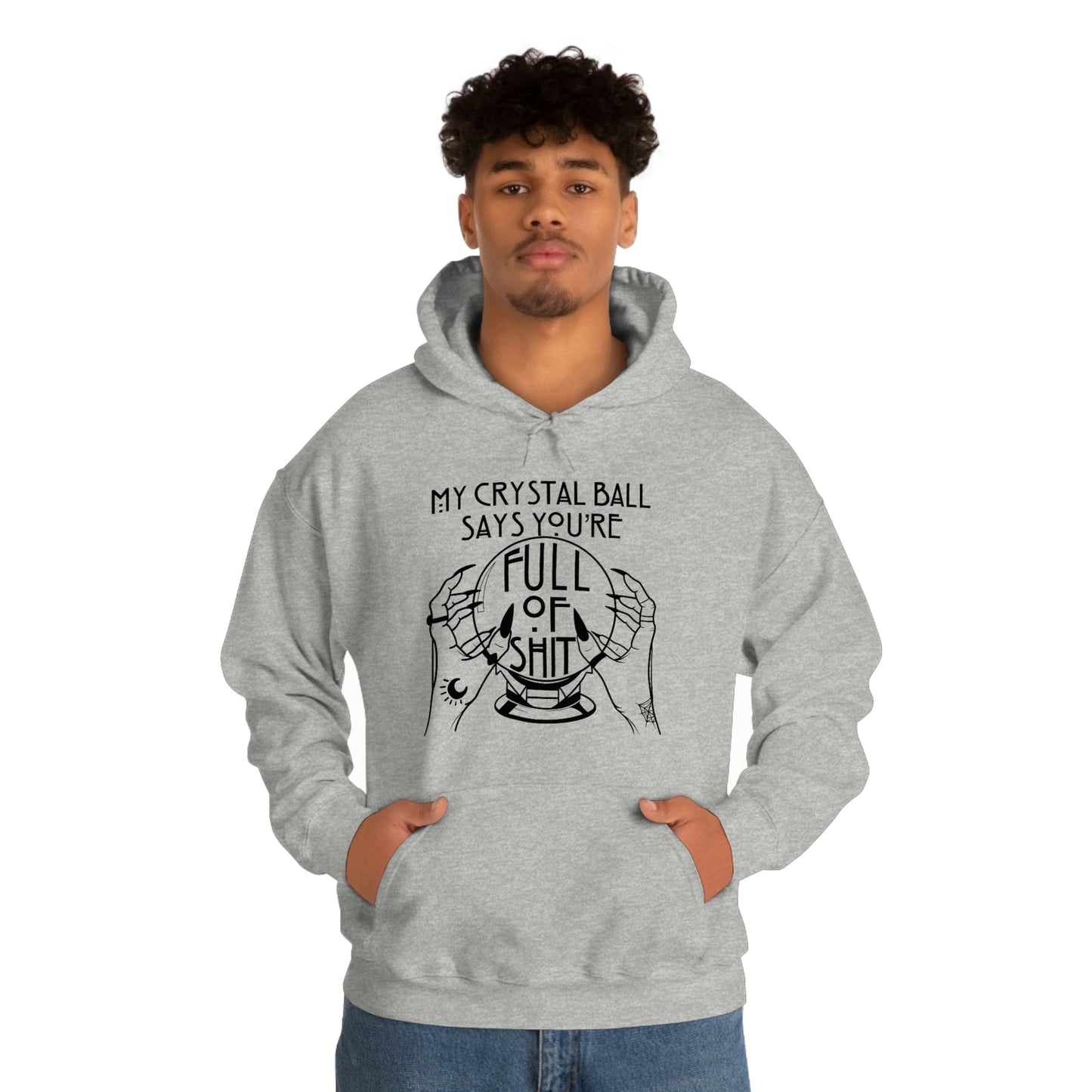 My Crystal Ball Black Font Unisex Heavy Blend™ Hooded Sweatshirt