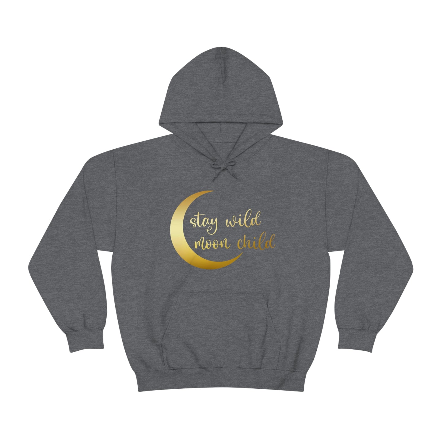 Stay Wild Moon Child Gold Font Unisex Heavy Blend™ Hooded Sweatshirt