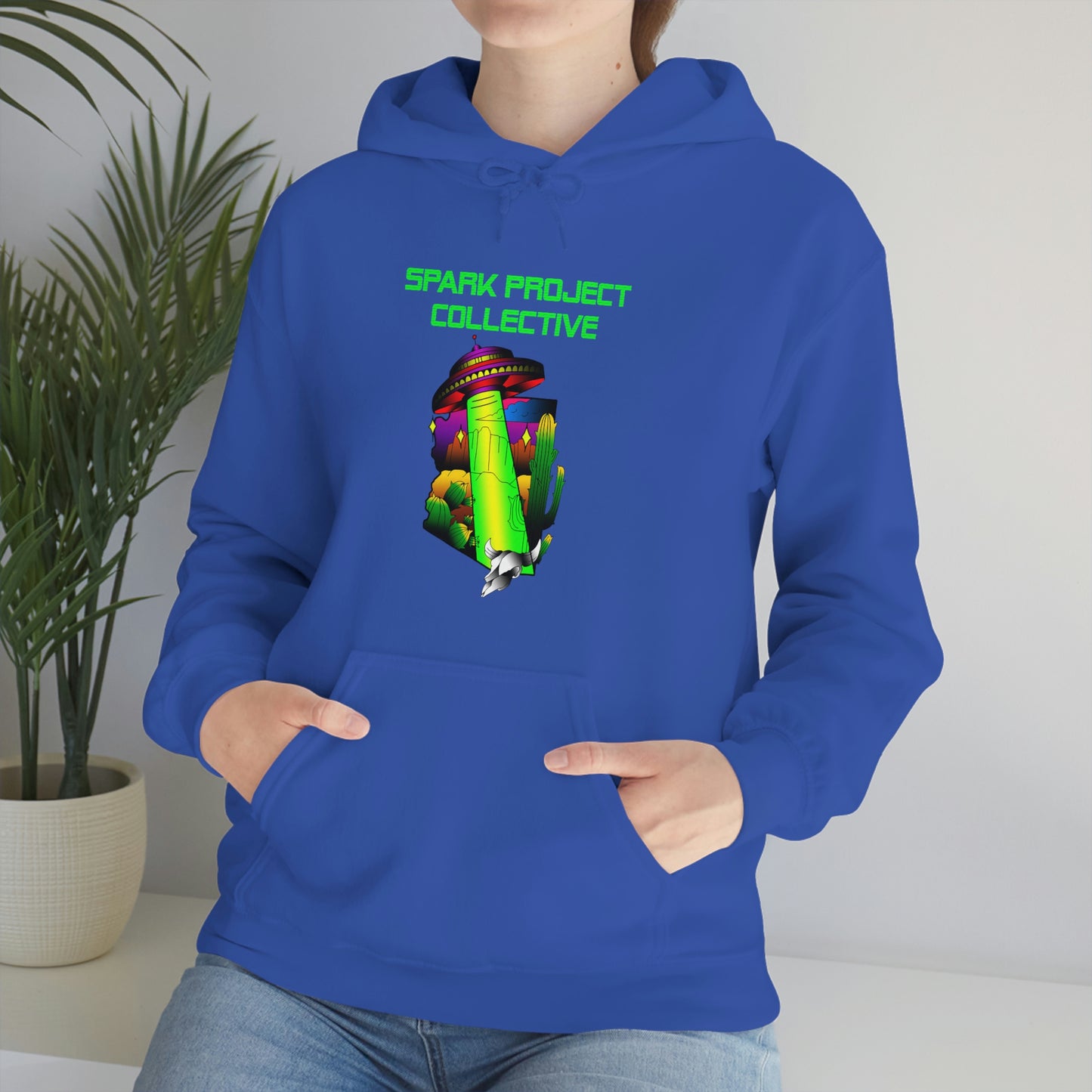 UFO Spark Green Font Unisex Heavy Blend™ Hooded Sweatshirt