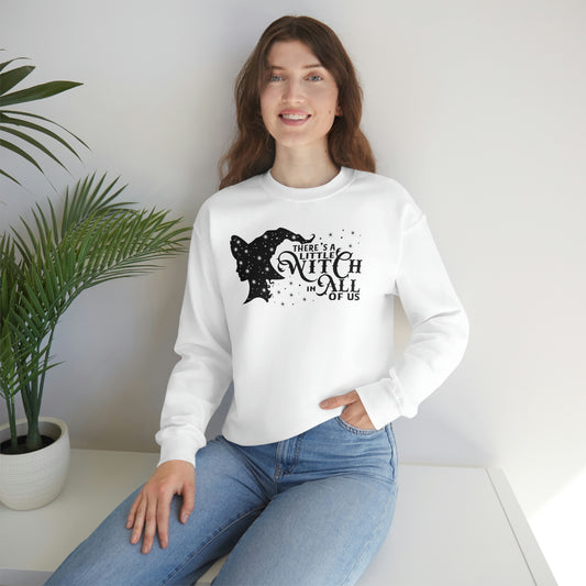 Witch in All of Us Black Font White unisex heavy blend crewneck sweatshirt