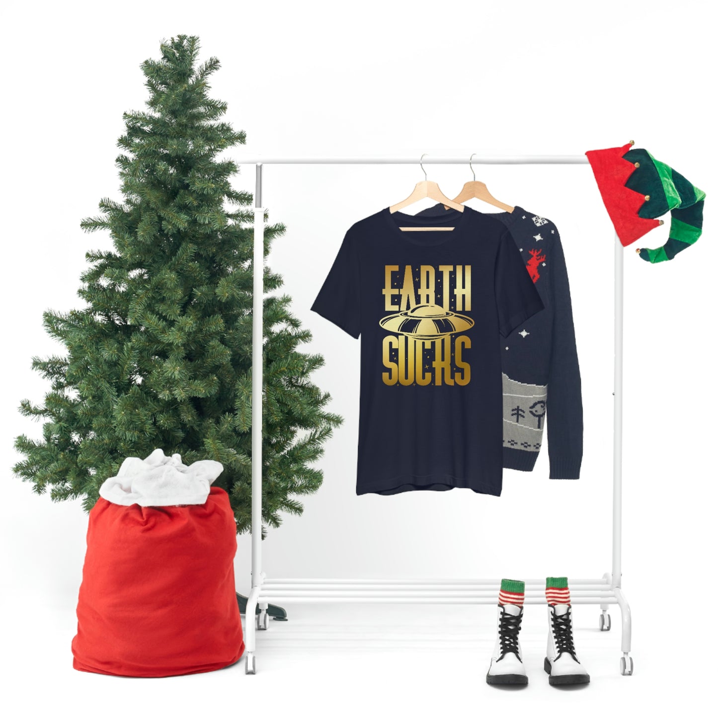 Earth Sucks Gold Font Unisex Jersey Short Sleeve Tee