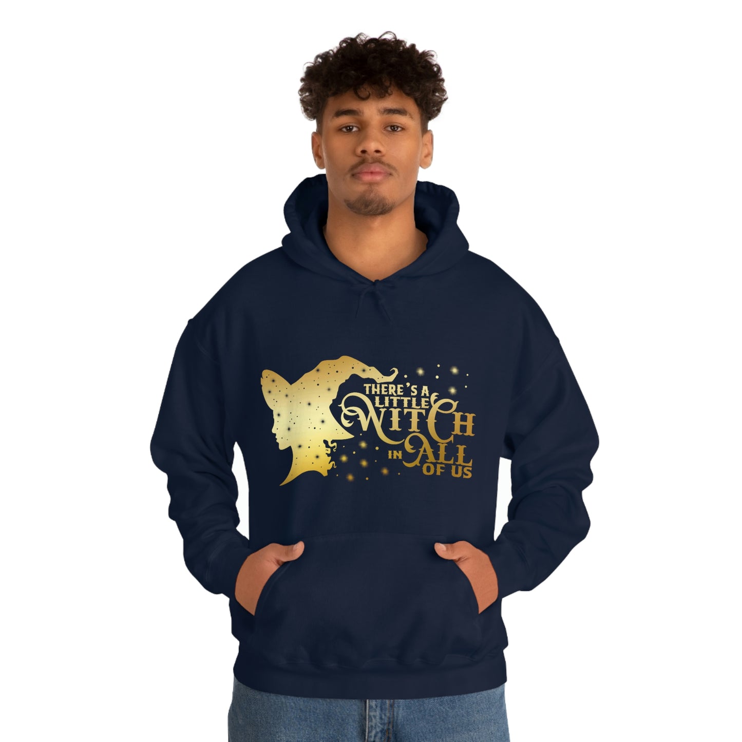 Witch In All of Us Gold Font Unisex Heavy Blend™ Hooded Sweatshirt