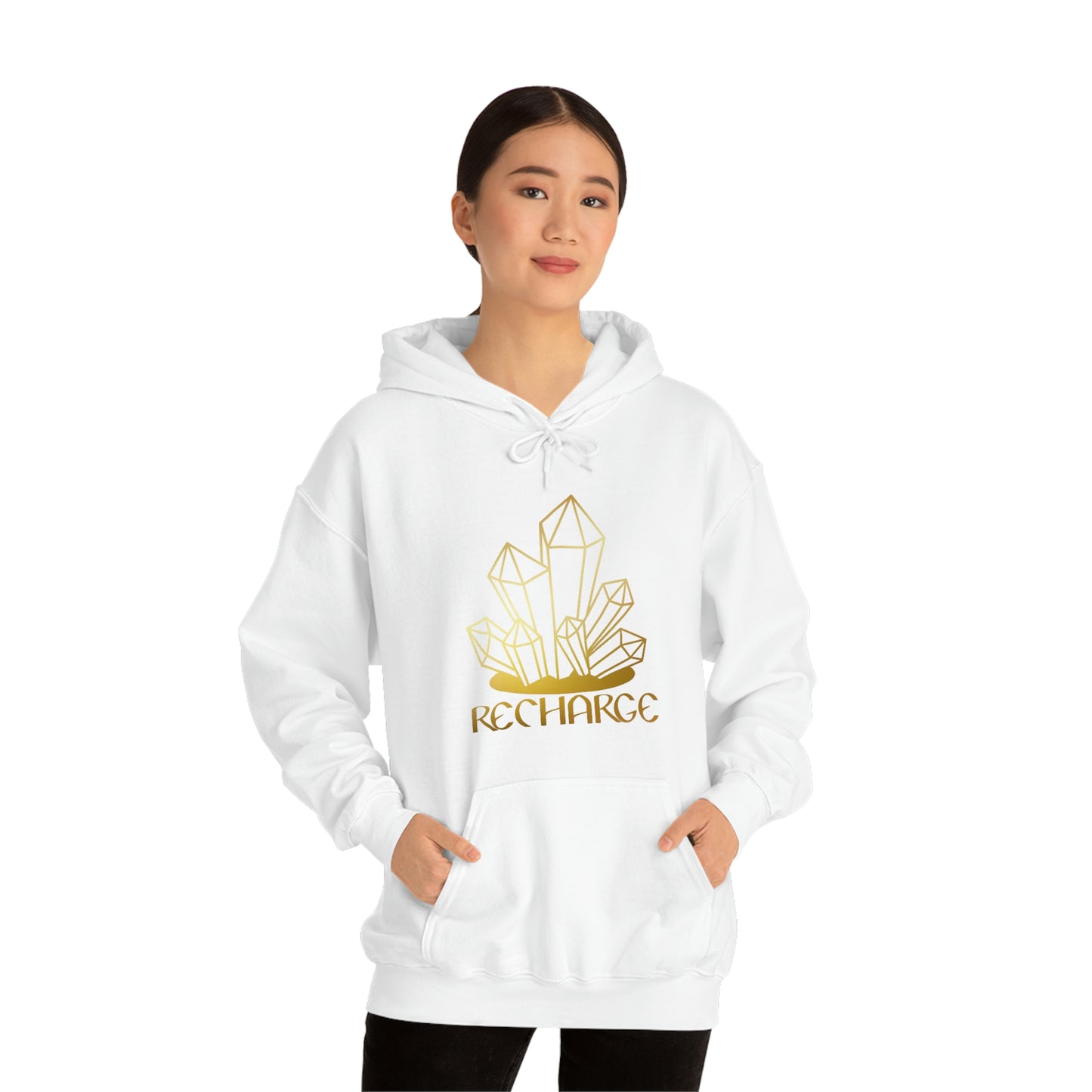 Recharge Gold Font Unisex Heavy Blend™ Hooded Sweatshirt