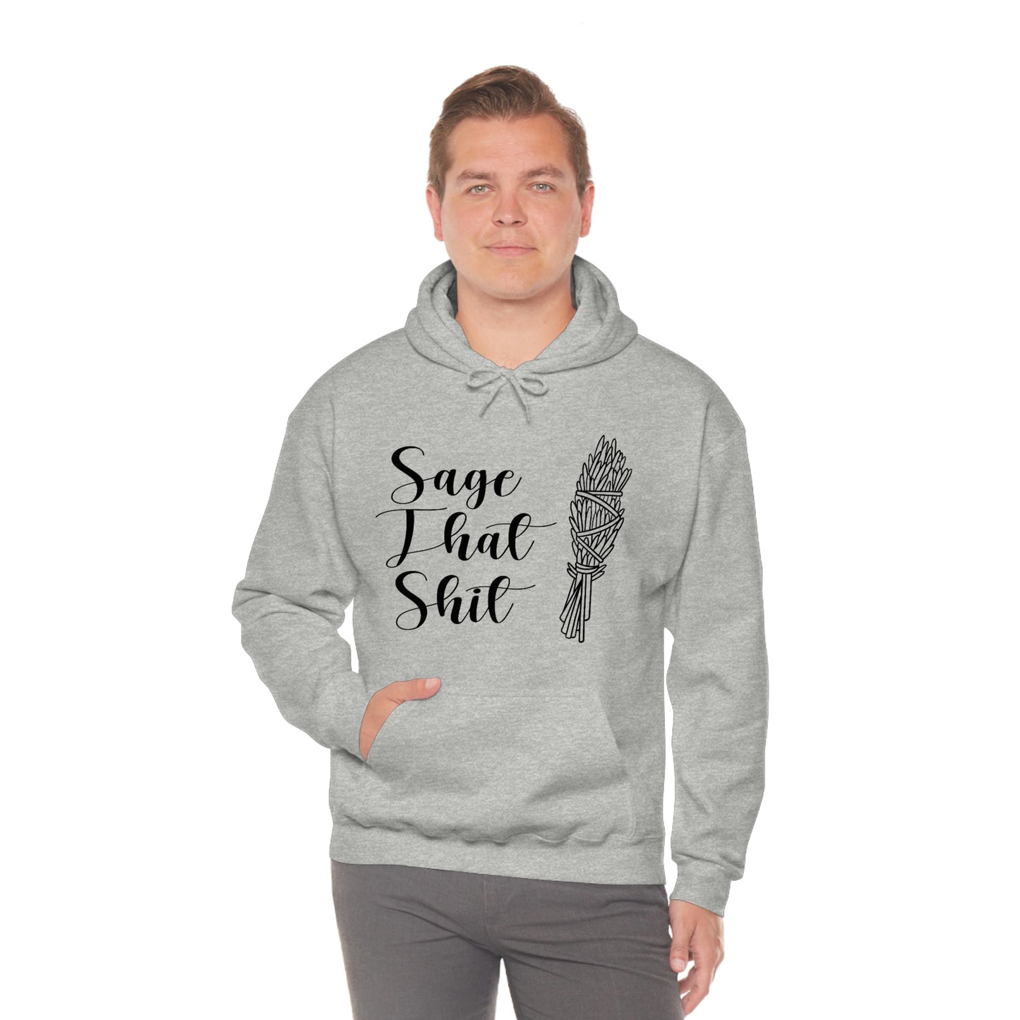 Sage That Black Font Unisex Heavy Blend™ Hooded Sweatshirt