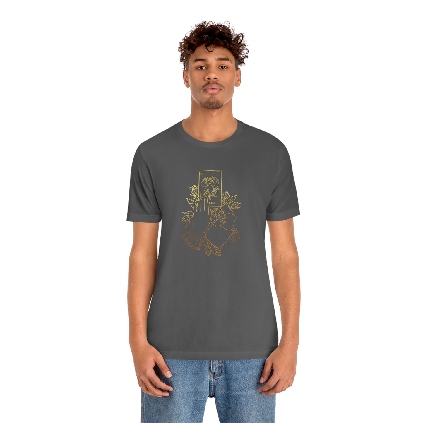 Rosa Card Gold Lines Unisex Jersey Short Sleeve Tee