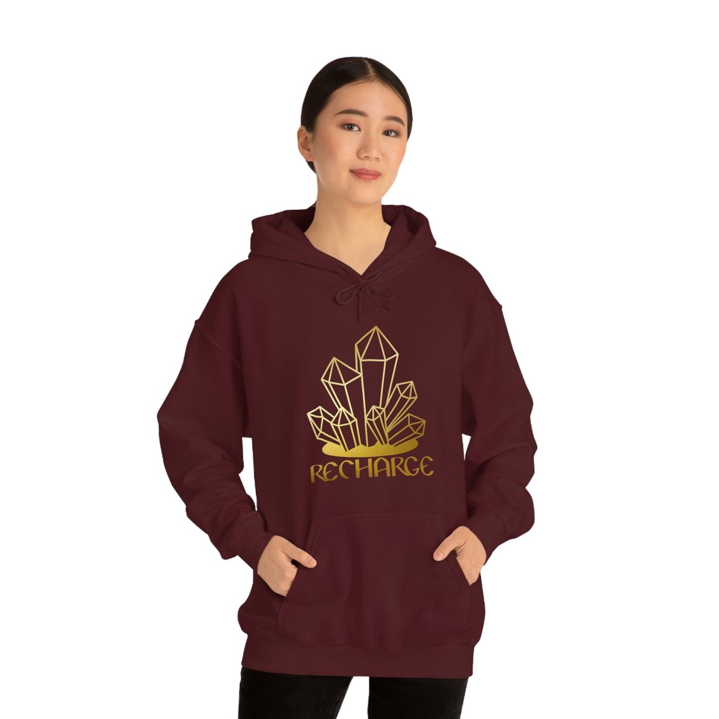 Recharge Gold Font Unisex Heavy Blend™ Hooded Sweatshirt