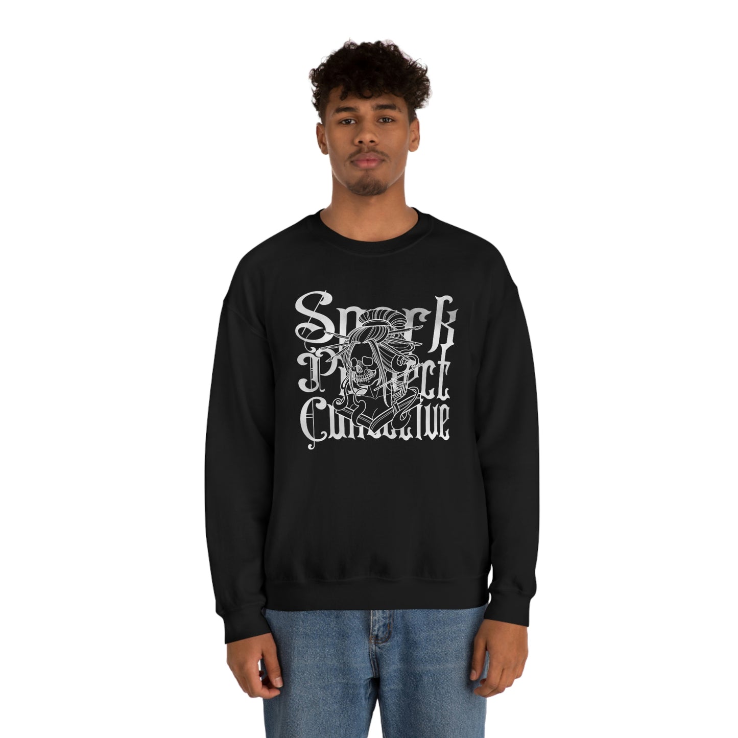 Japanese Spark White Font unisex heavy blend crewneck sweatshirt