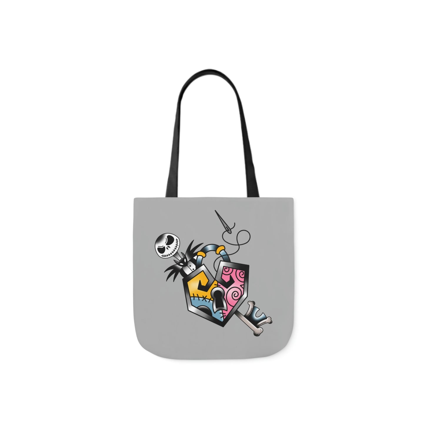 JS Lock and Key AOP Polyester Canvas Tote Bag