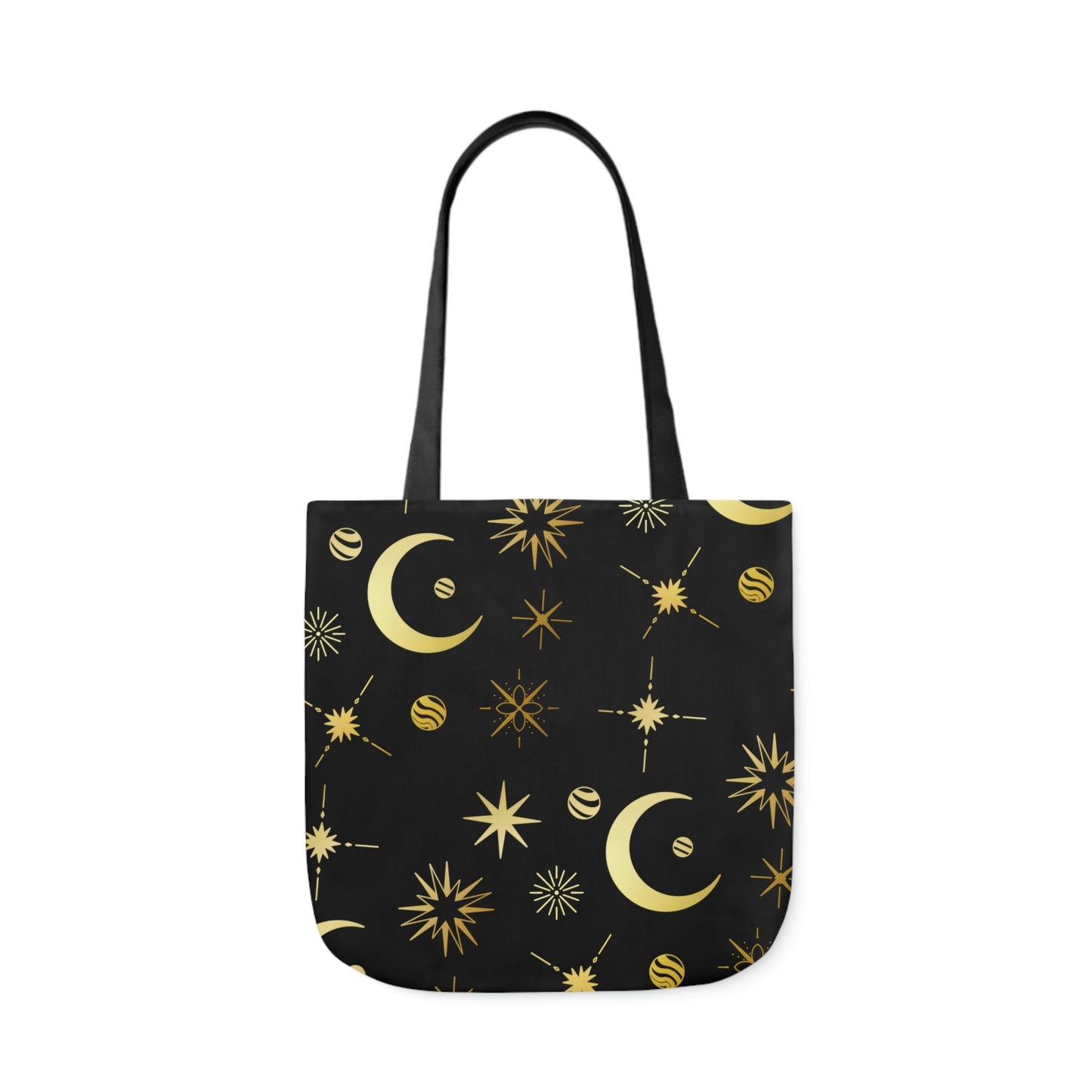 Moon and Stars AOP Polyester Canvas Tote Bag