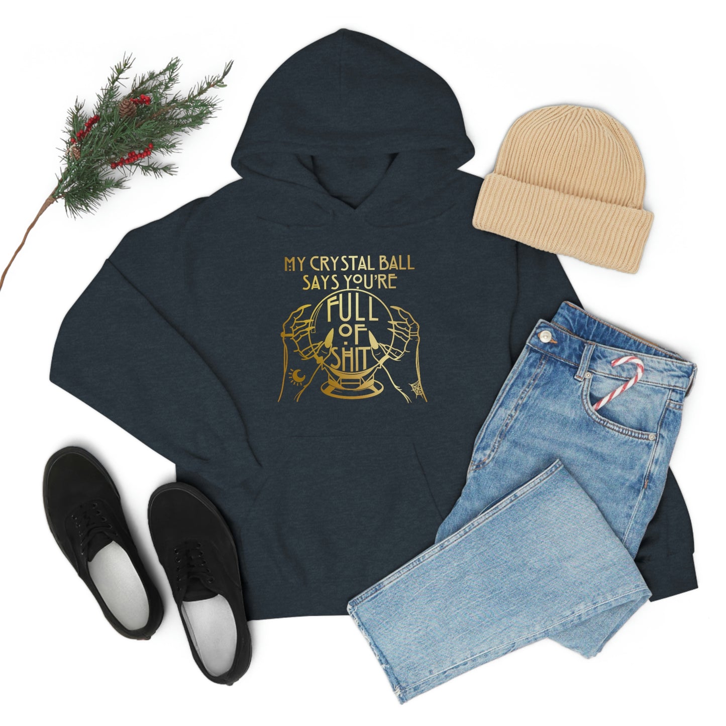 My Crystal Ball Gold Font Unisex Heavy Blend™ Hooded Sweatshirt