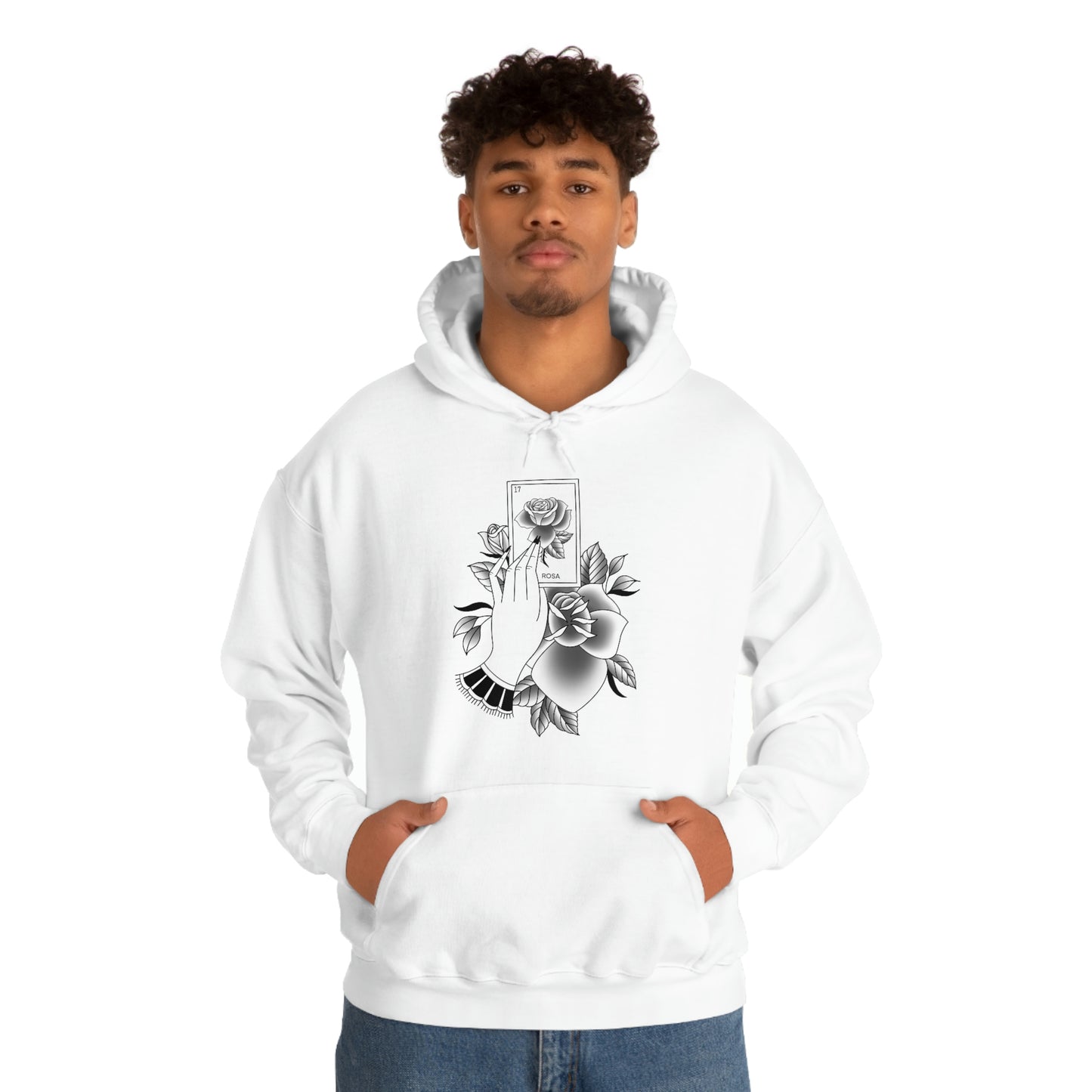 Rosa Card Black Shaded Unisex Heavy Blend™ Hooded Sweatshirt