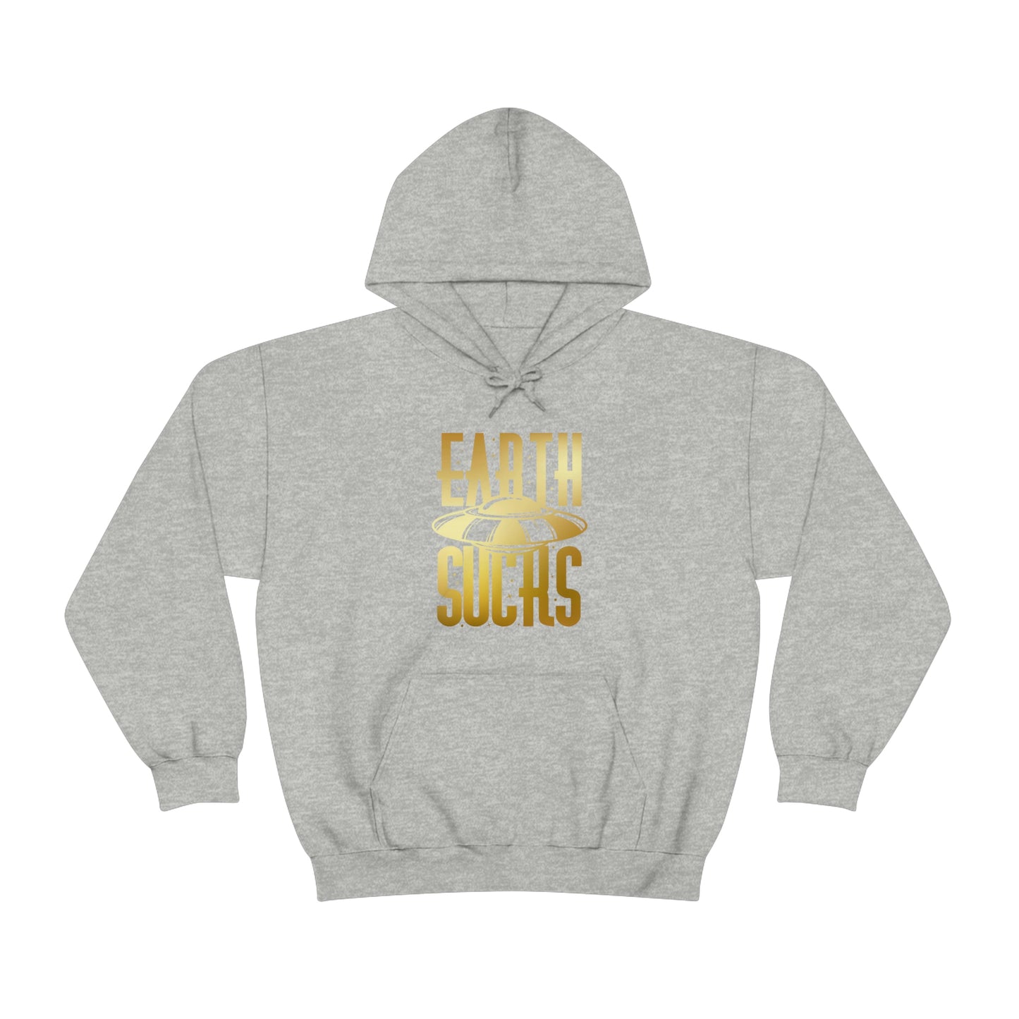 Earth Sucks Gold Font Unisex Heavy Blend™ Hooded Sweatshirt