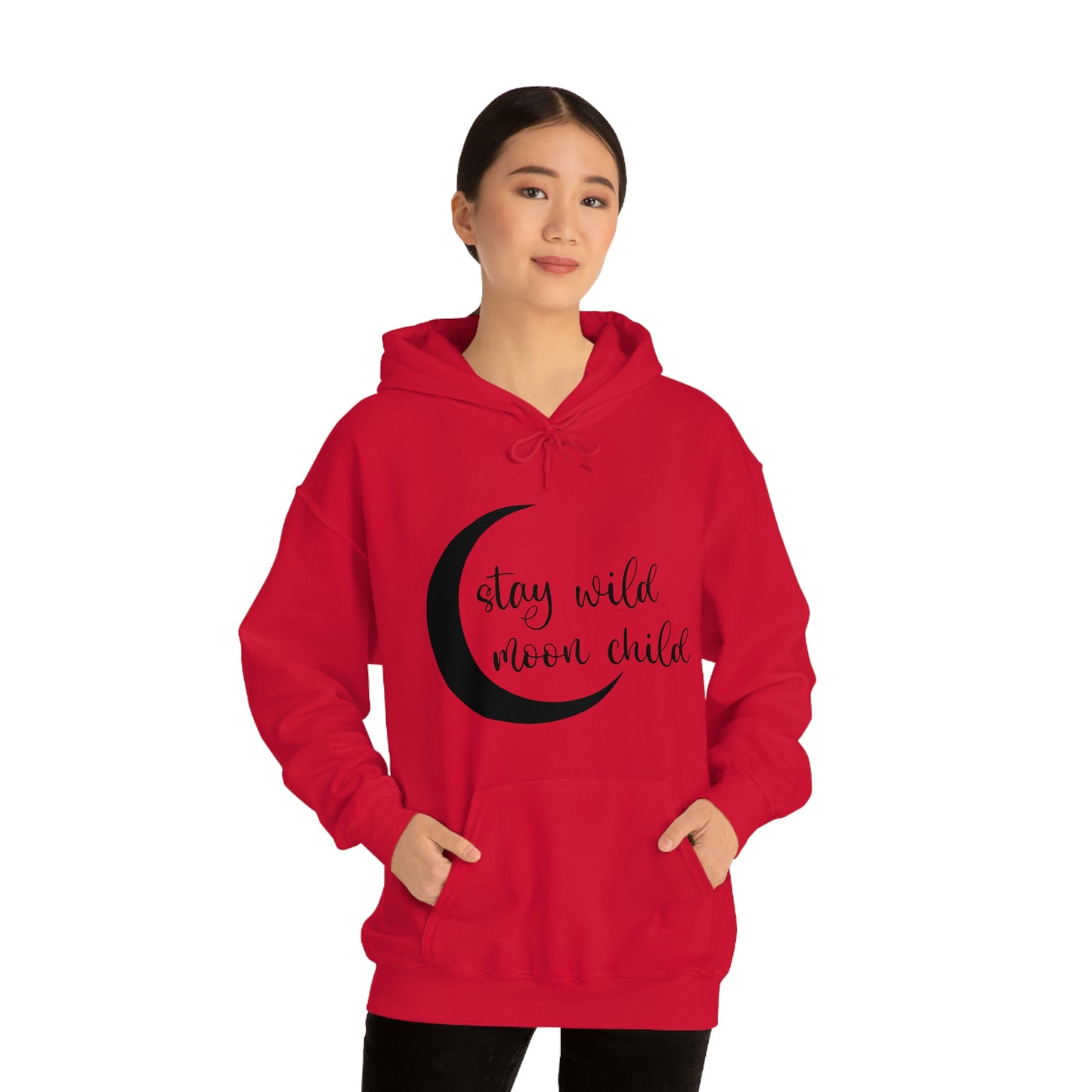 Stay Wild Moon Child Black Font Unisex Heavy Blend™ Hooded Sweatshirt