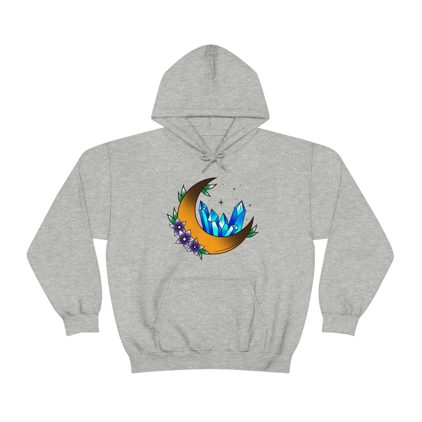 Blue Crystal Flower Unisex Heavy Blend™ Hooded Sweatshirt