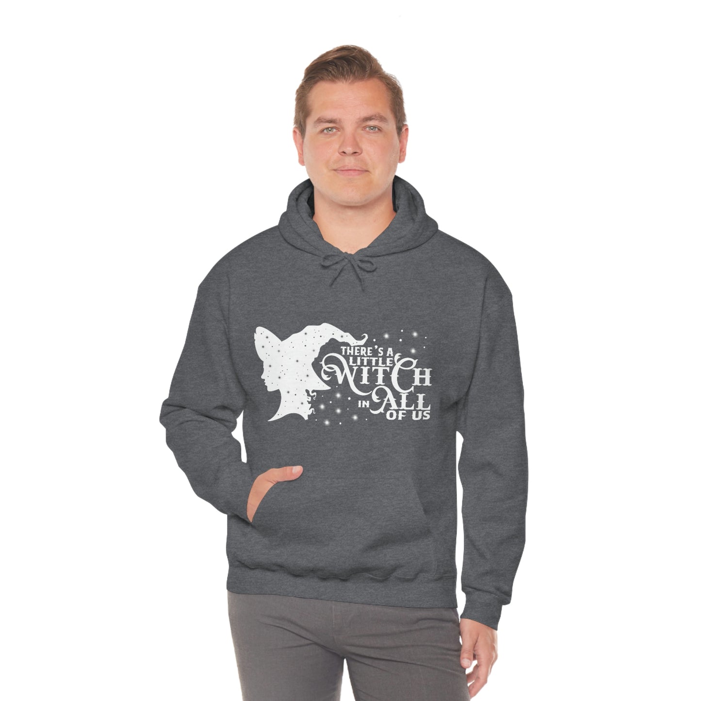 Witch In All of Us White Font Unisex Heavy Blend™ Hooded Sweatshirt