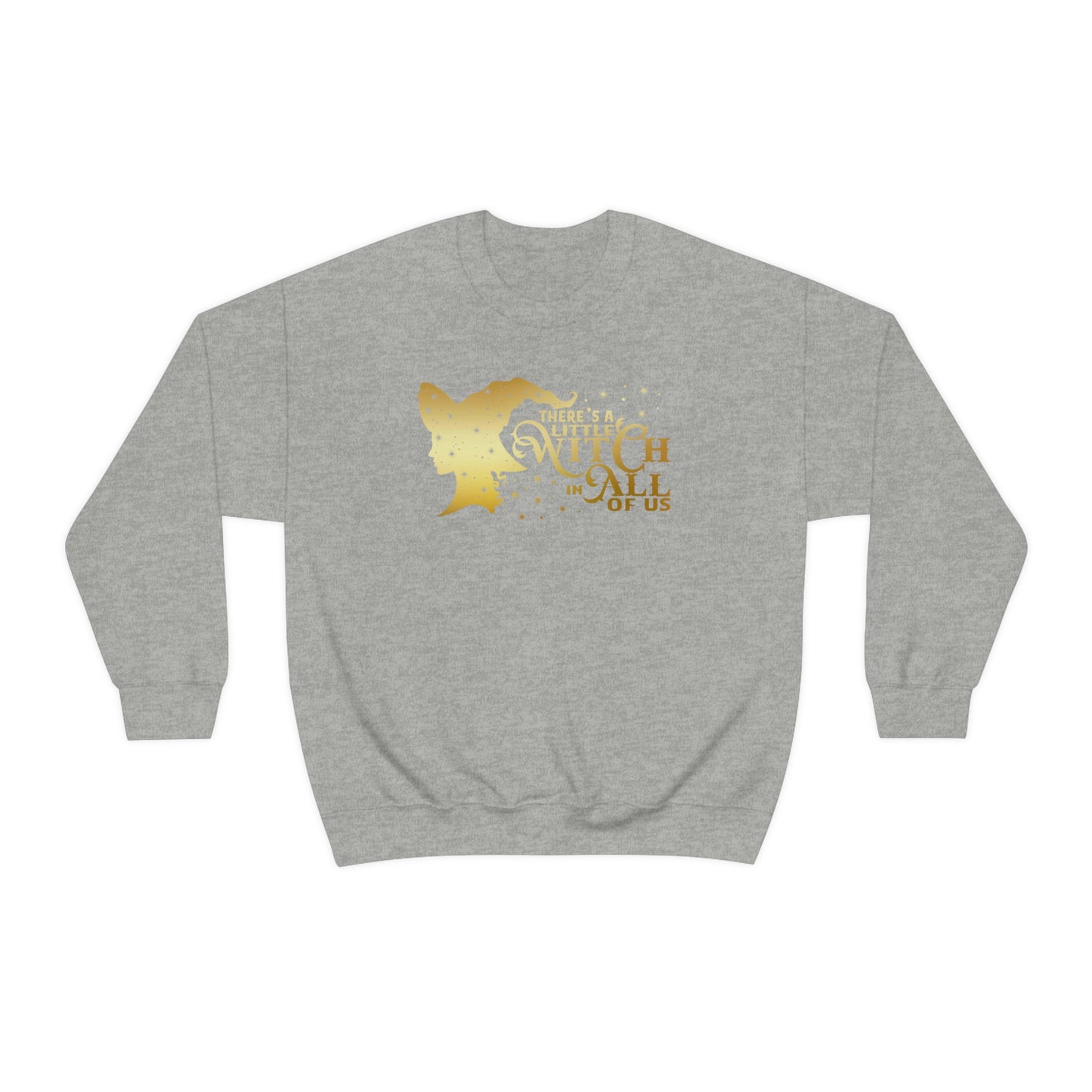 Witch In All of Us Gold Font Black unisex heavy blend crewneck sweatshirt