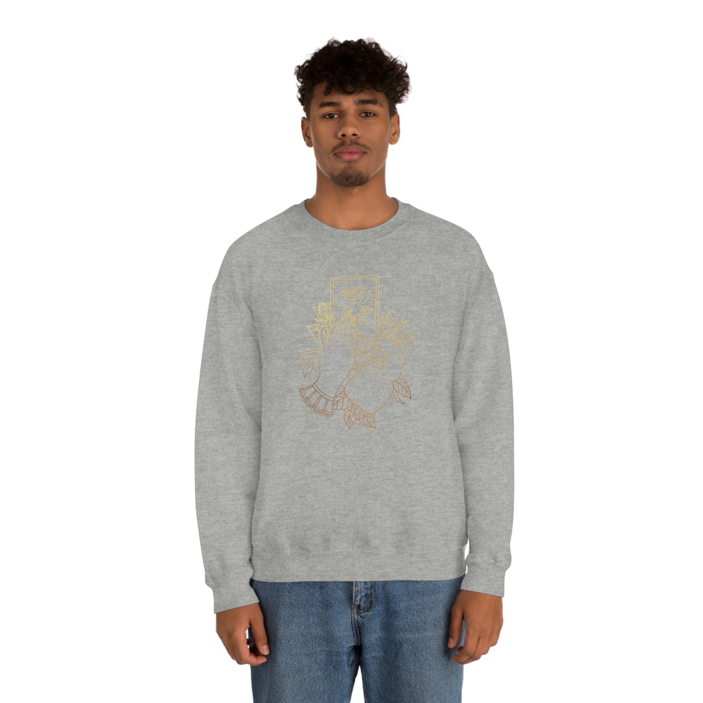 Rosa Card Gold Shading unisex heavy blend crewneck sweatshirt