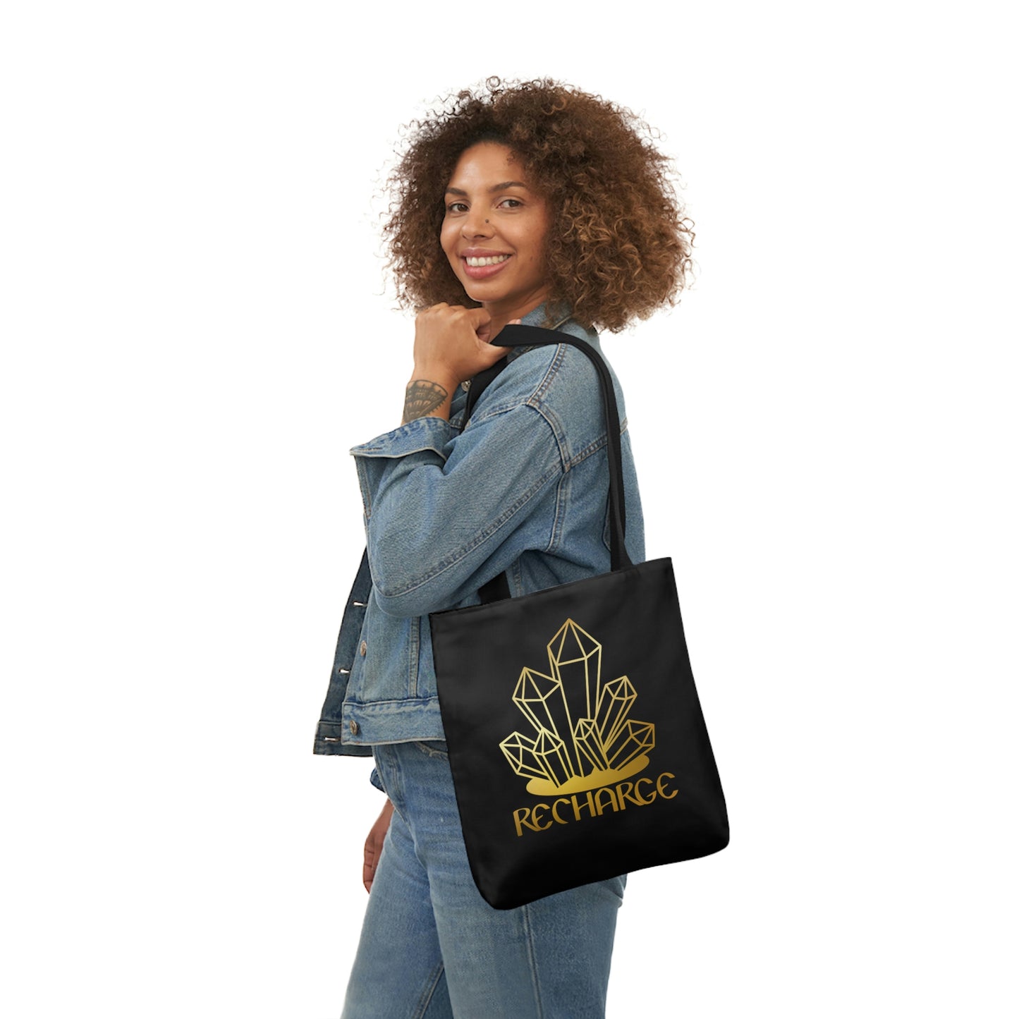 Recharge AOP Polyester Canvas Tote Bag