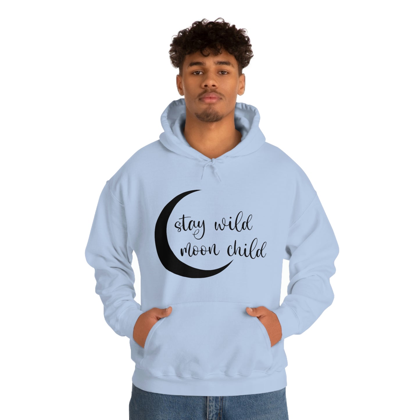 Stay Wild Moon Child Black Font Unisex Heavy Blend™ Hooded Sweatshirt