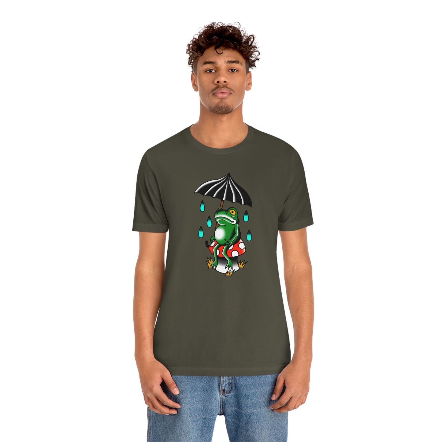 Rainy Day Frog Unisex Jersey Short Sleeve Tee