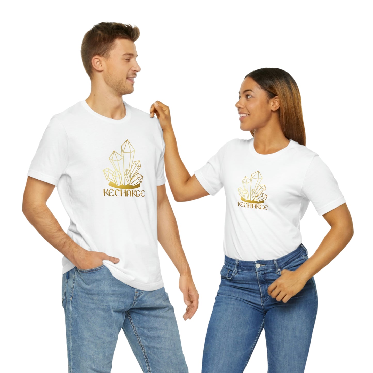 Recharge Gold Font Unisex Jersey Short Sleeve Tee