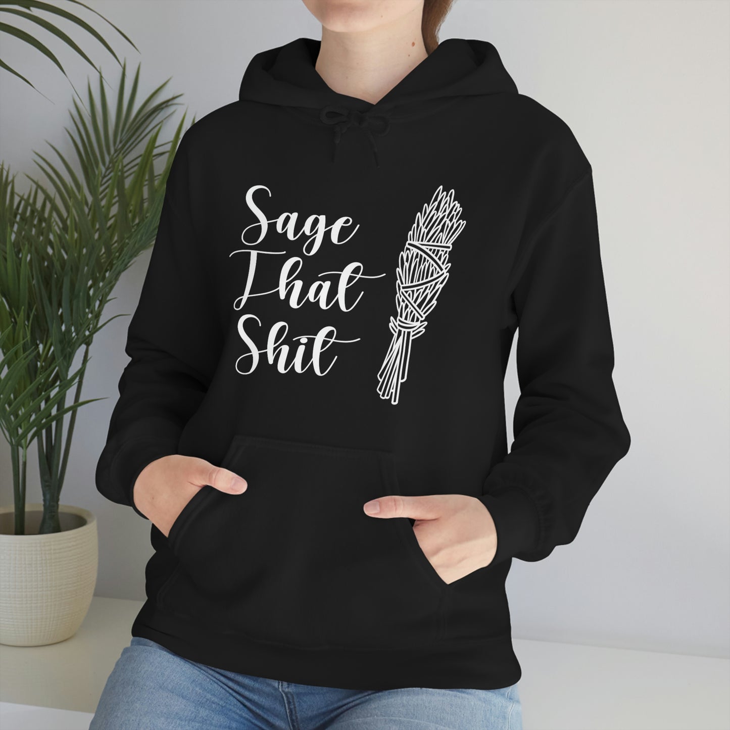 Sage That White Font Unisex Heavy Blend™ Hooded Sweatshirt