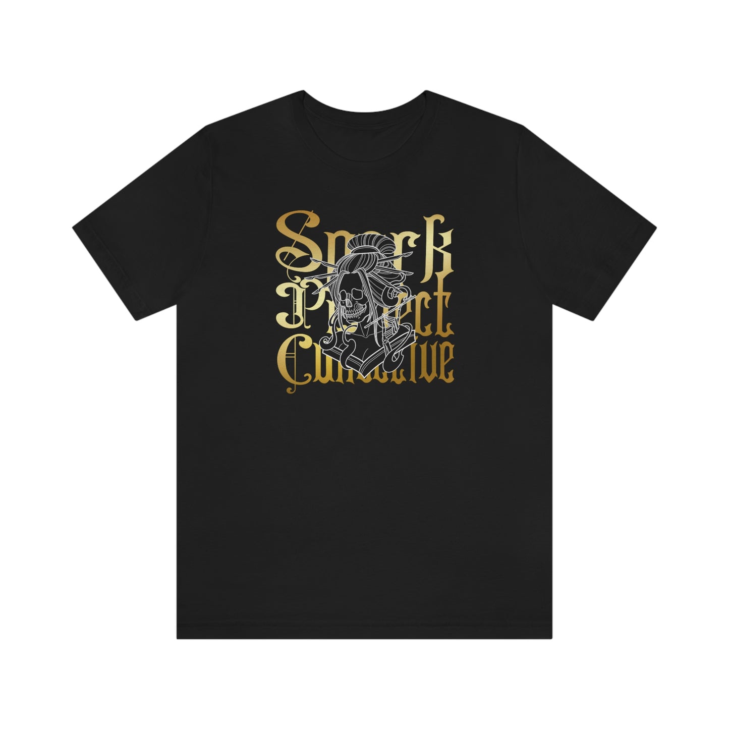 Japanese Spark Gold Font Unisex Jersey Short Sleeve Tee