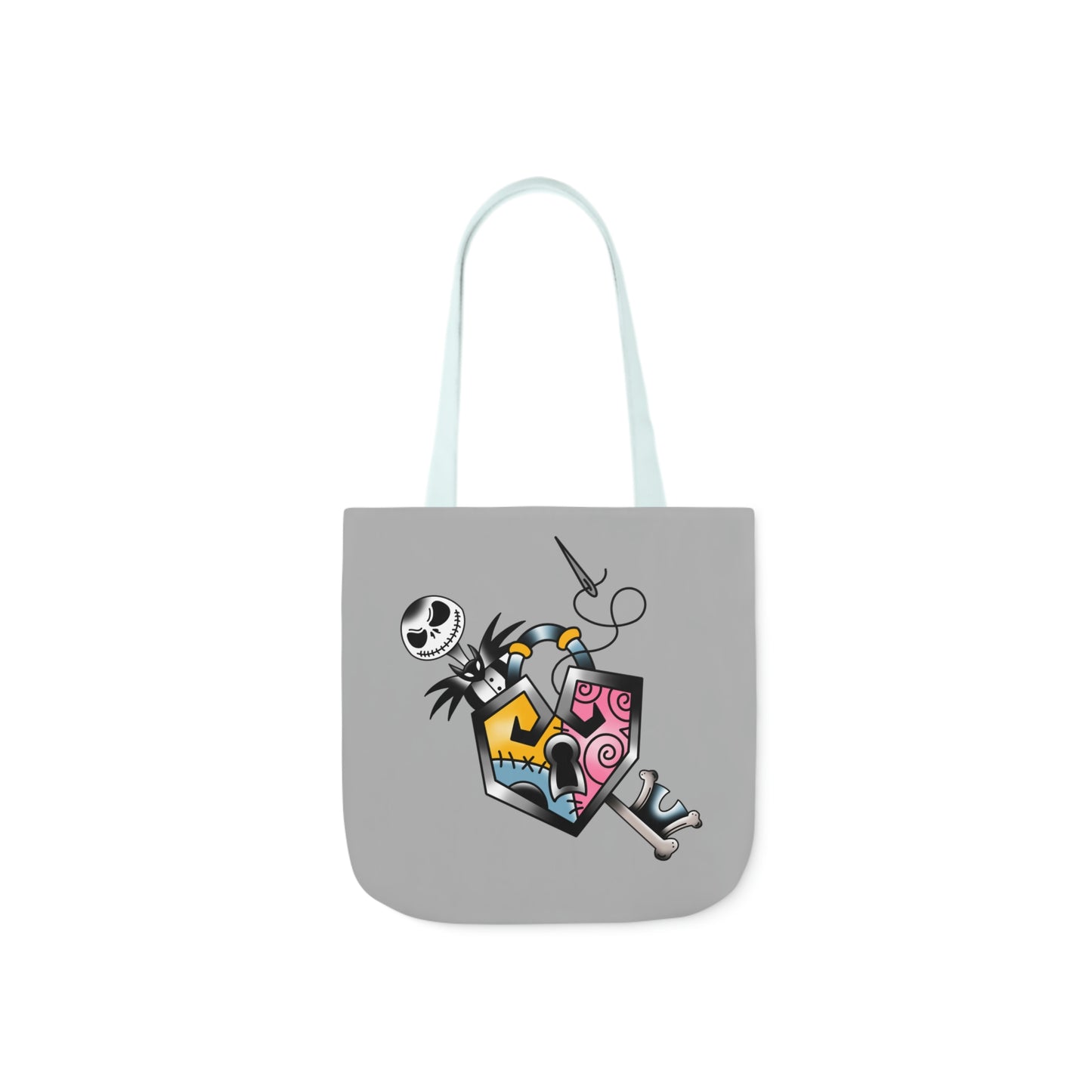 JS Lock and Key AOP Polyester Canvas Tote Bag