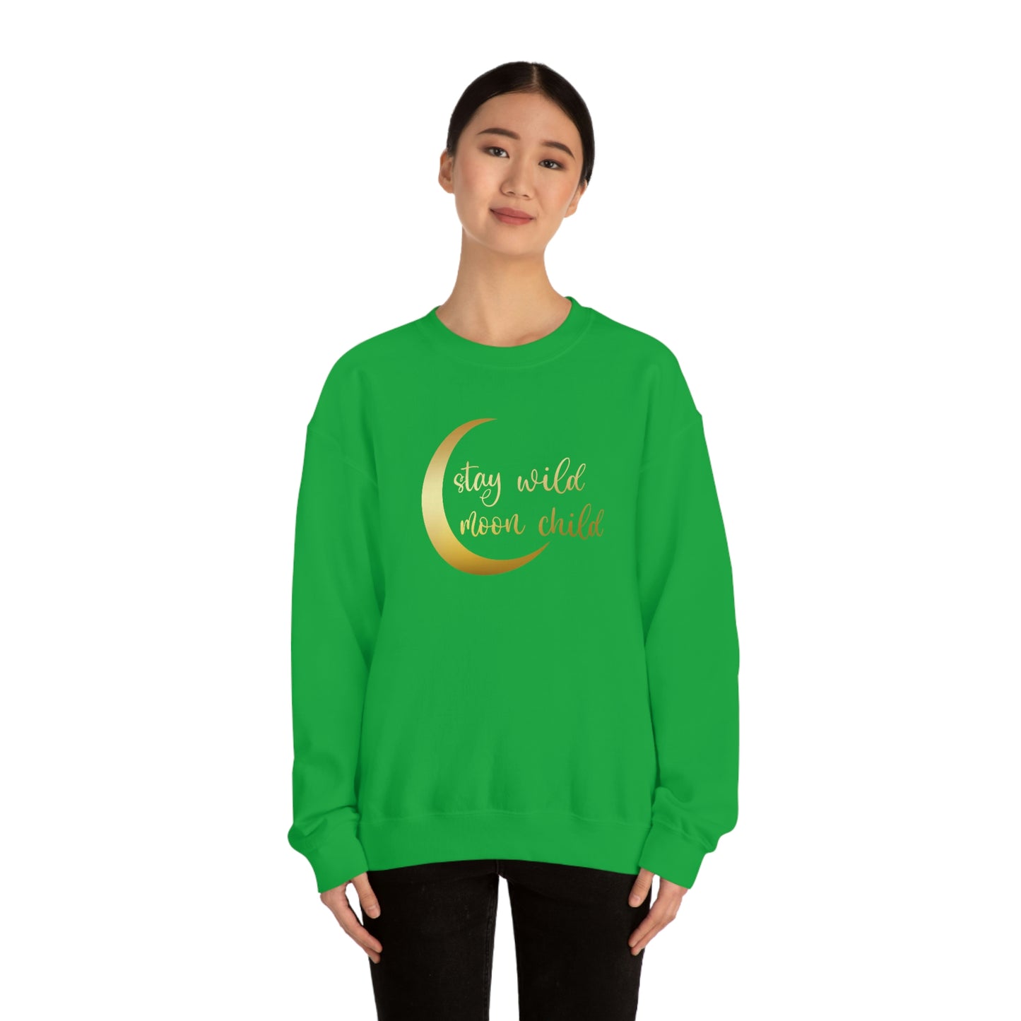 Stay Wild Moon Child Gold unisex heavy blend crewneck sweatshirt