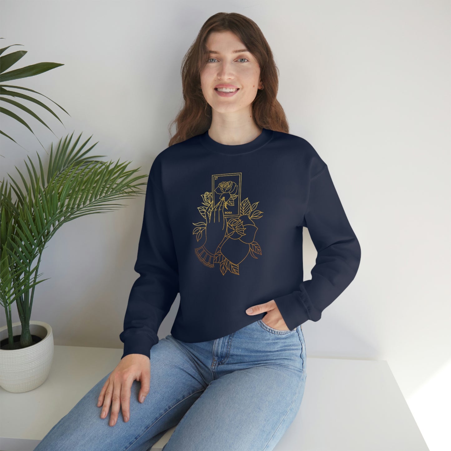 Rosa Card Gold Shading unisex heavy blend crewneck sweatshirt