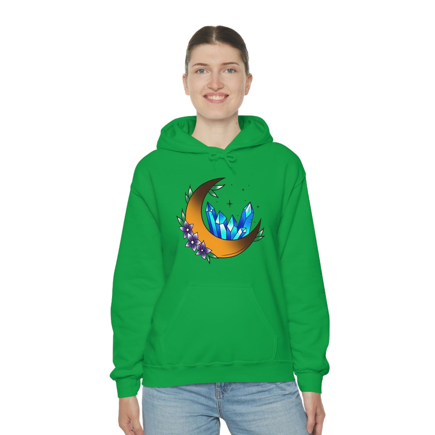 Blue Crystal Flower Unisex Heavy Blend™ Hooded Sweatshirt