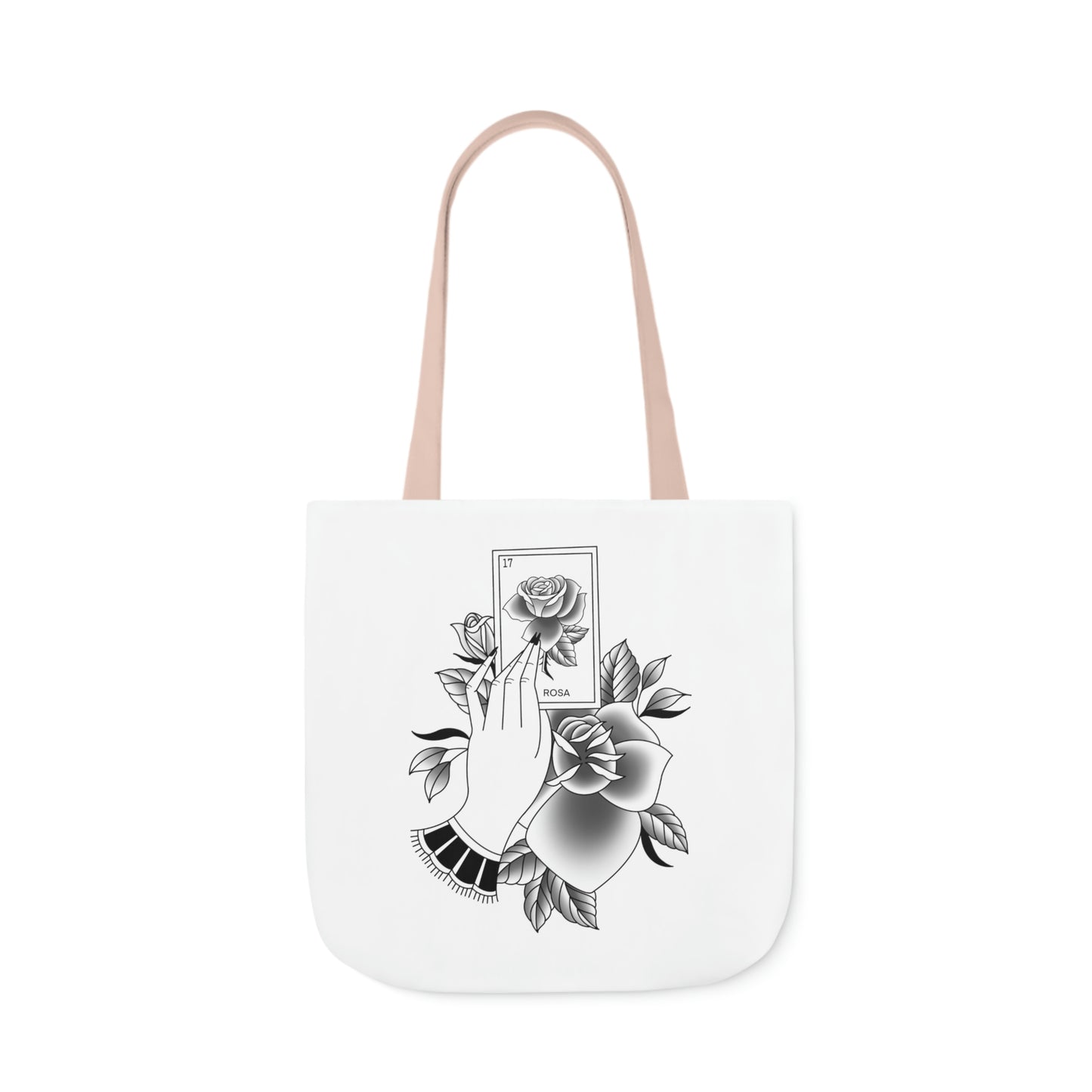 Rosa Card AOP Polyester Canvas Tote Bag