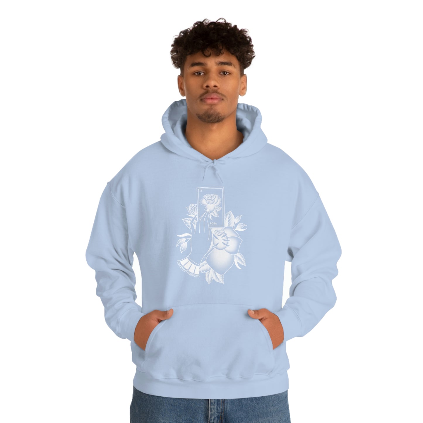 Rosa Card White Shaded Unisex Heavy Blend™ Hooded Sweatshirt