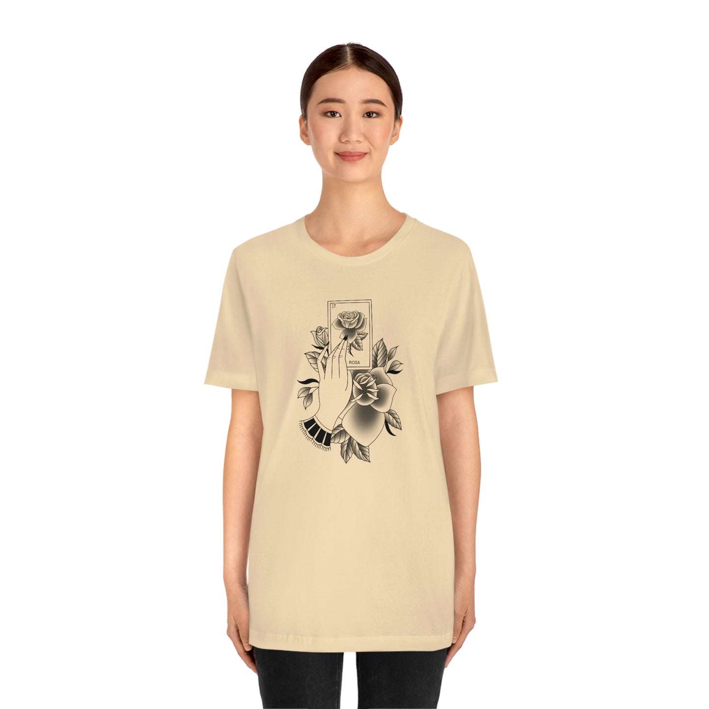 Rosa Card Black Shaded Unisex Jersey Short Sleeve Tee