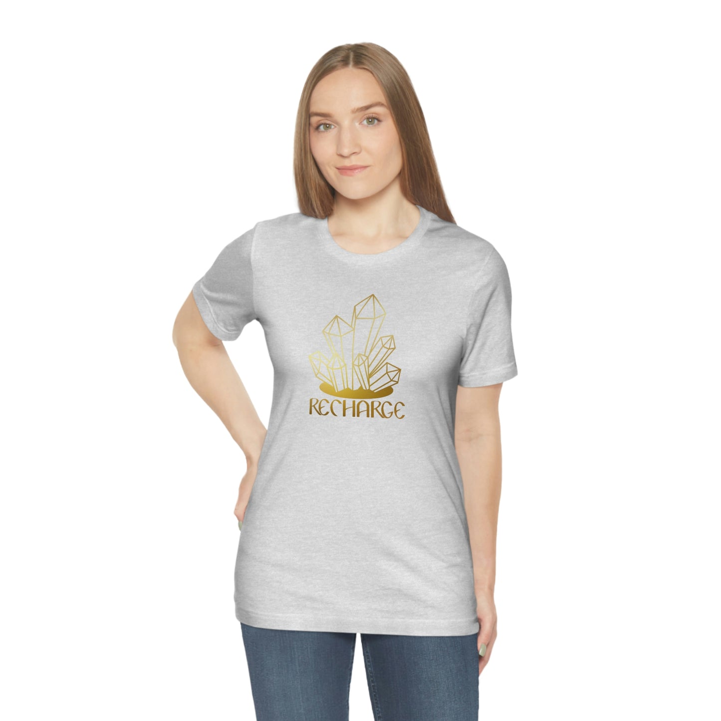 Recharge Gold Font Unisex Jersey Short Sleeve Tee