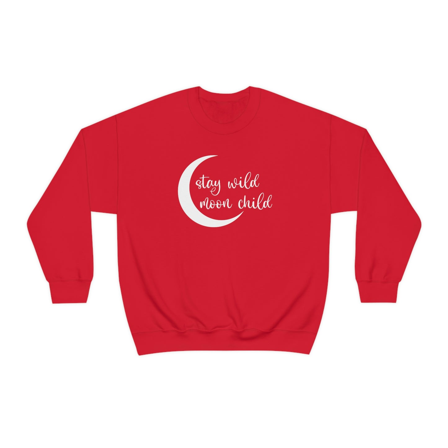 Stay Wild Moon Child White Font unisex heavy blend crewneck sweatshirt