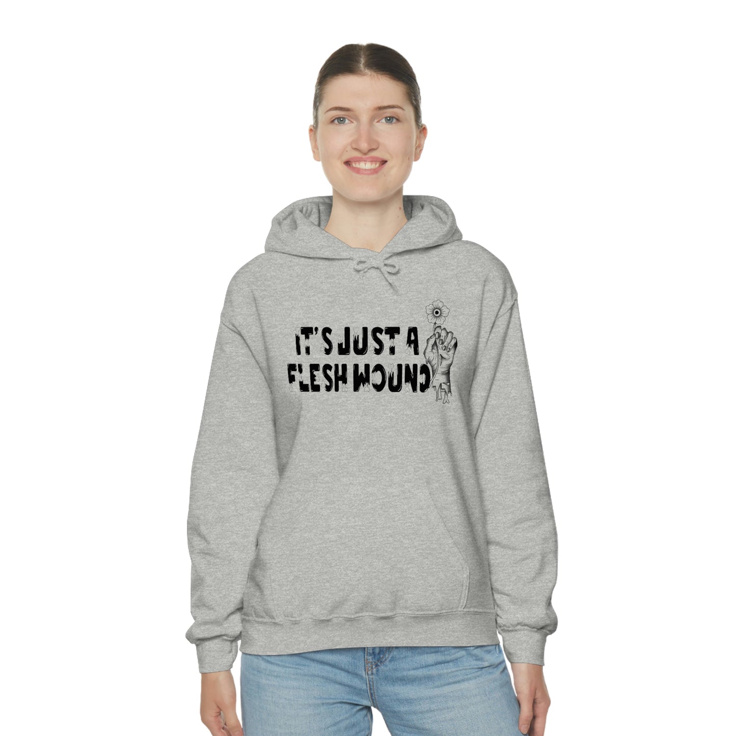 It's Just A Flesh Wound Unisex Heavy Blend™ Hooded Sweatshirt