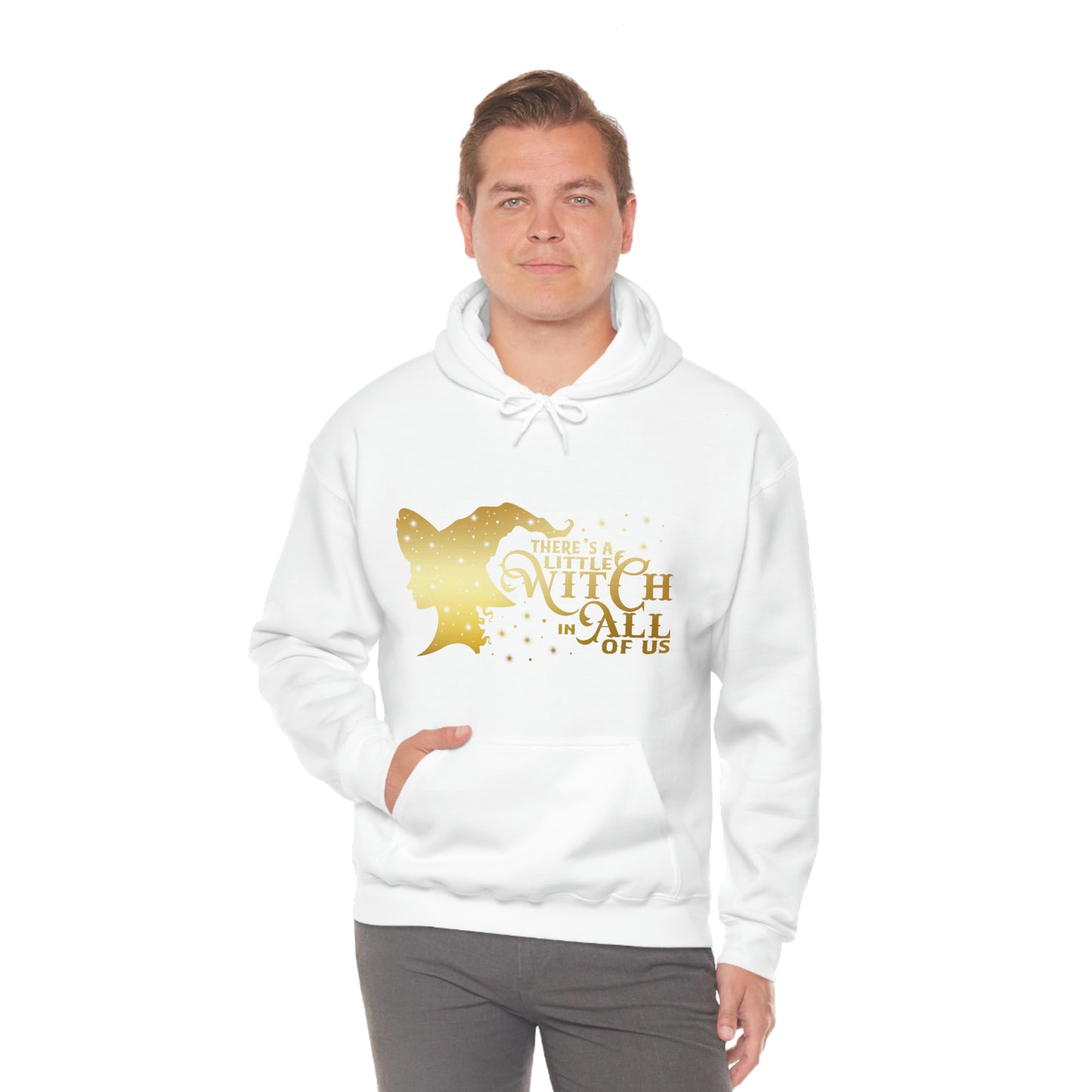 Witch In All of Us Gold Font Unisex Heavy Blend™ Hooded Sweatshirt