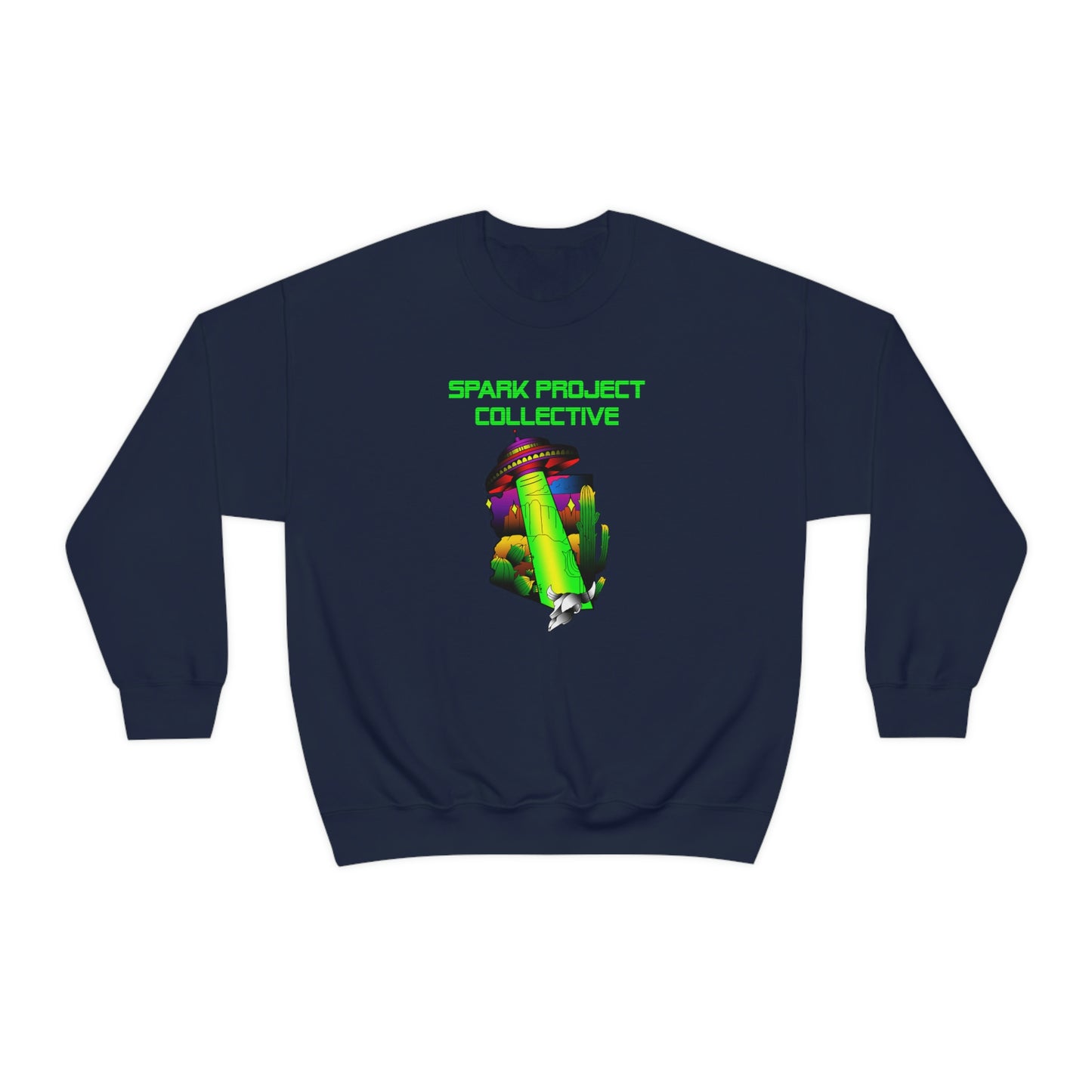 UFO Spark Green Font unisex heavy blend crewneck sweatshirt