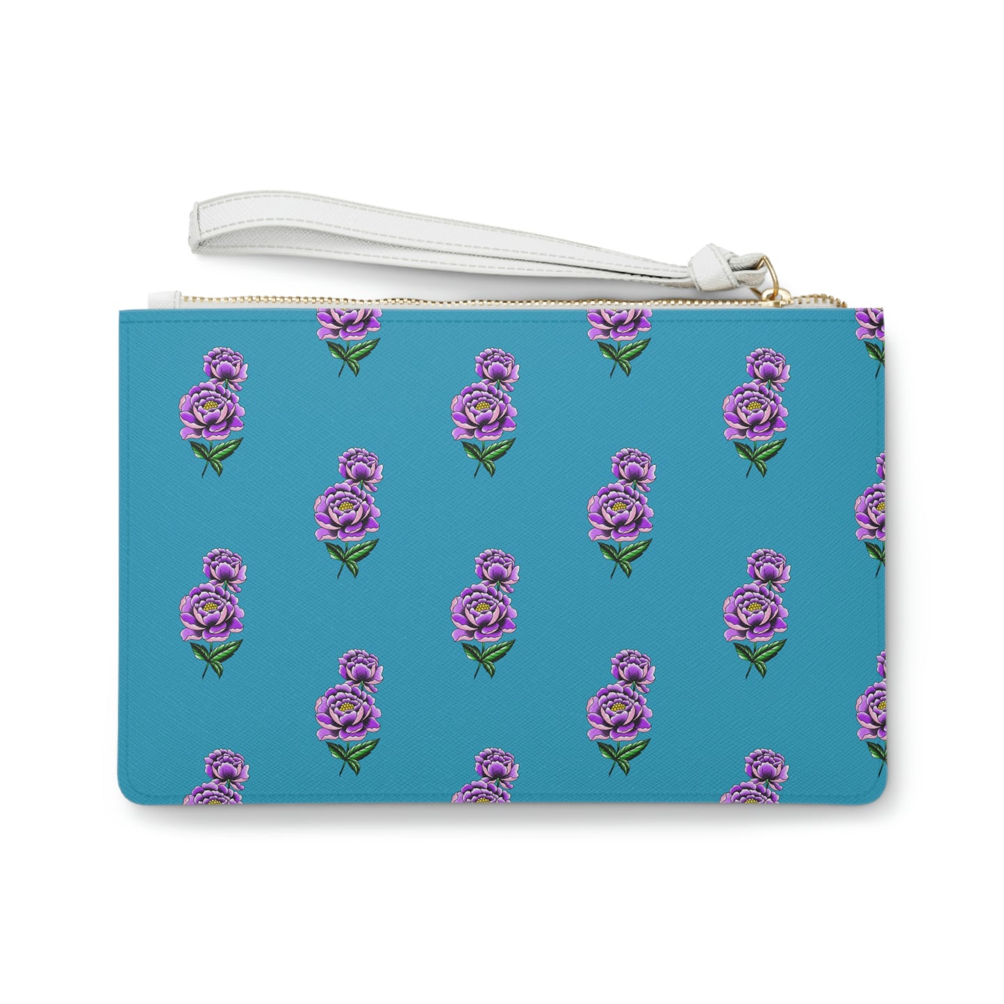 Flower, Turquoise Clutch Bag