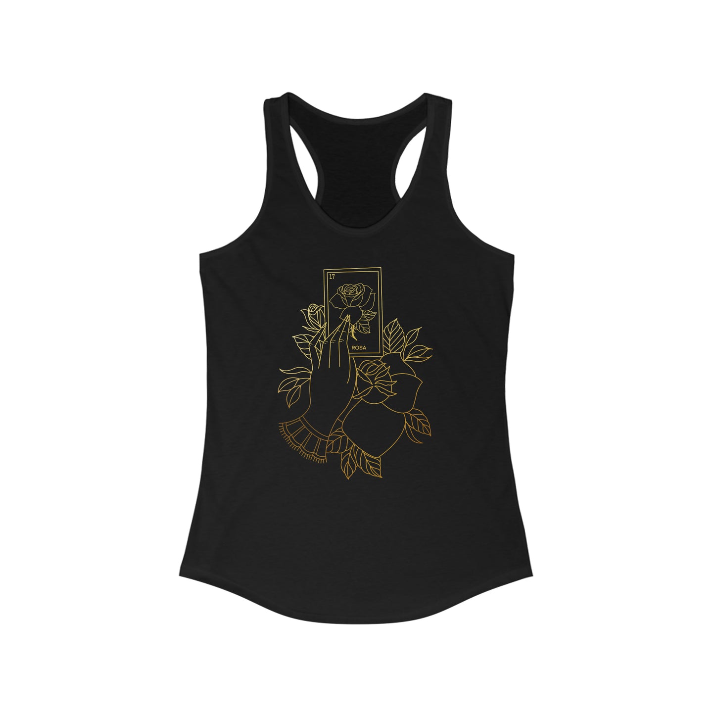 Rosa Card Gold Lines Women's Ideal Racerback Tank