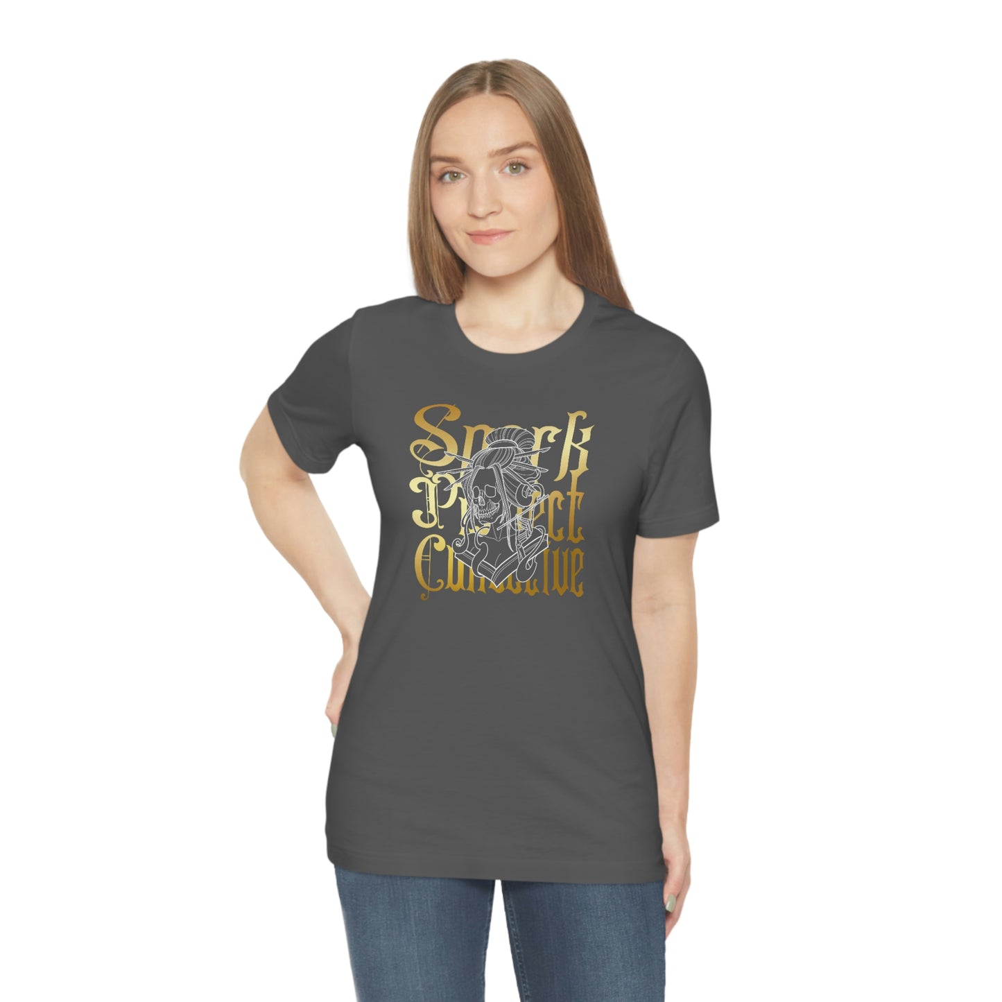 Japanese Spark Gold Font Unisex Jersey Short Sleeve Tee