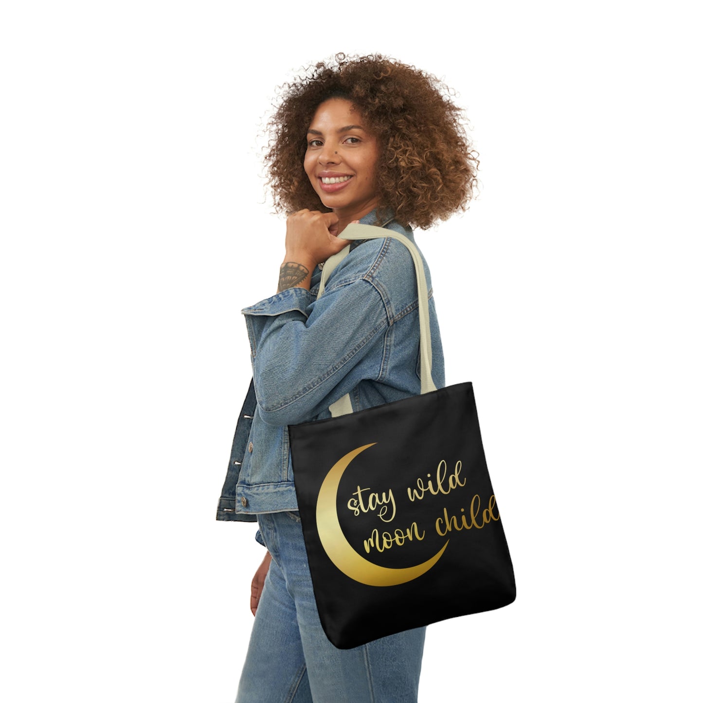 Stay Wild Moon Child AOP Polyester Canvas Tote Bag